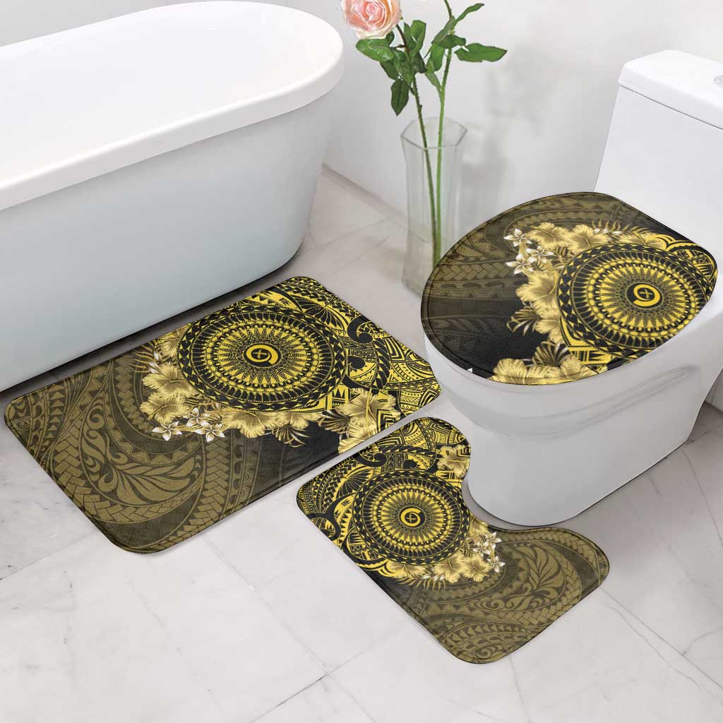 Vanuatu Bathroom Set Hibisus Polynesian Pattern Gold - Polynesian Pride