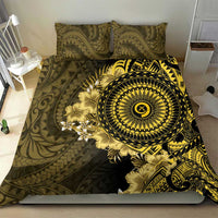Vanuatu Bedding Set Hibisus Polynesian Pattern Gold - Polynesian Pride
