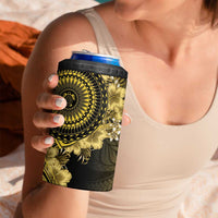 Vanuatu 4 in 1 Can Cooler Tumbler Hibisus Polynesian Pattern Gold LT14 - Polynesian Pride