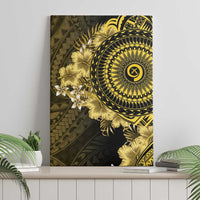 Vanuatu Canvas Wall Art Hibisus Polynesian Pattern Gold LT14 - Polynesian Pride