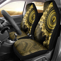 Vanuatu Car Seat Cover Hibisus Polynesian Pattern Gold - Polynesian Pride