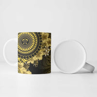 Vanuatu Ceramic Mug Hibisus Polynesian Pattern Gold LT14 - Polynesian Pride