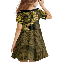 Vanuatu Family Matching Off Shoulder Maxi Dress and Hawaiian Shirt Hibisus Polynesian Pattern Gold LT14 - Polynesian Pride