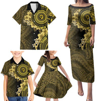 Vanuatu Family Matching Puletasi and Hawaiian Shirt Hibisus Polynesian Pattern Gold LT14 - Polynesian Pride