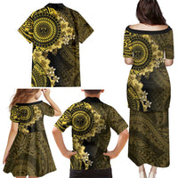 Vanuatu Family Matching Puletasi and Hawaiian Shirt Hibisus Polynesian Pattern Gold LT14 - Polynesian Pride