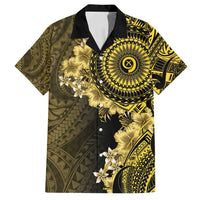 Vanuatu Family Matching Puletasi and Hawaiian Shirt Hibisus Polynesian Pattern Gold LT14 Dad's Shirt - Short Sleeve Gold - Polynesian Pride