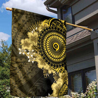 Vanuatu Garden Flag Hibisus Polynesian Pattern Gold - Polynesian Pride