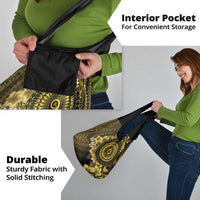 Vanuatu Grocery Bag Hibisus Polynesian Pattern Gold - Polynesian Pride