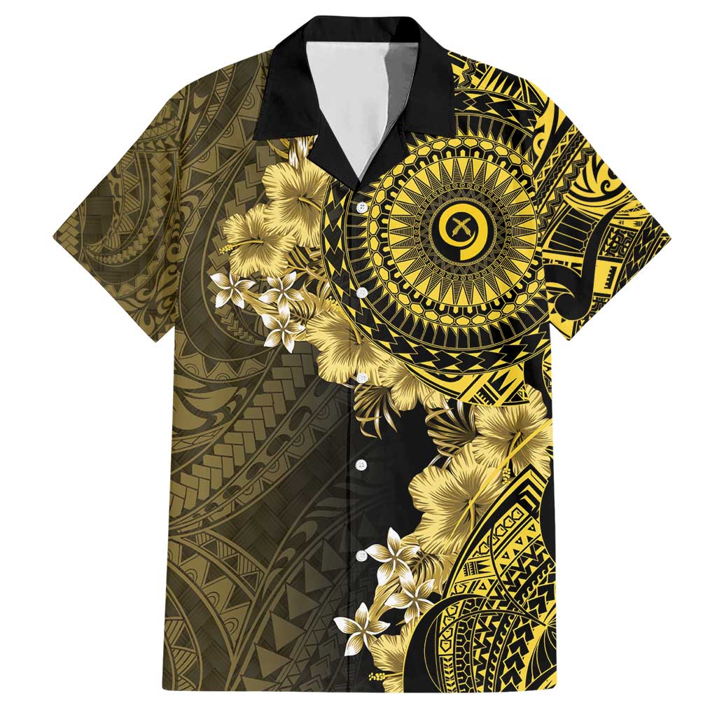 Vanuatu Hawaiian Shirt Hibisus Polynesian Pattern Gold LT14 Gold - Polynesian Pride