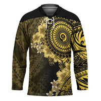 Vanuatu Hockey Jersey Hibisus Polynesian Pattern Gold LT14 Unisex Gold - Polynesian Pride