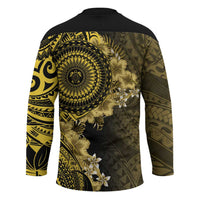 Vanuatu Hockey Jersey Hibisus Polynesian Pattern Gold LT14 - Polynesian Pride