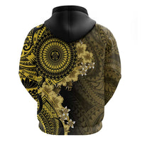 Vanuatu Hoodie Hibisus Polynesian Pattern Gold - Polynesian Pride