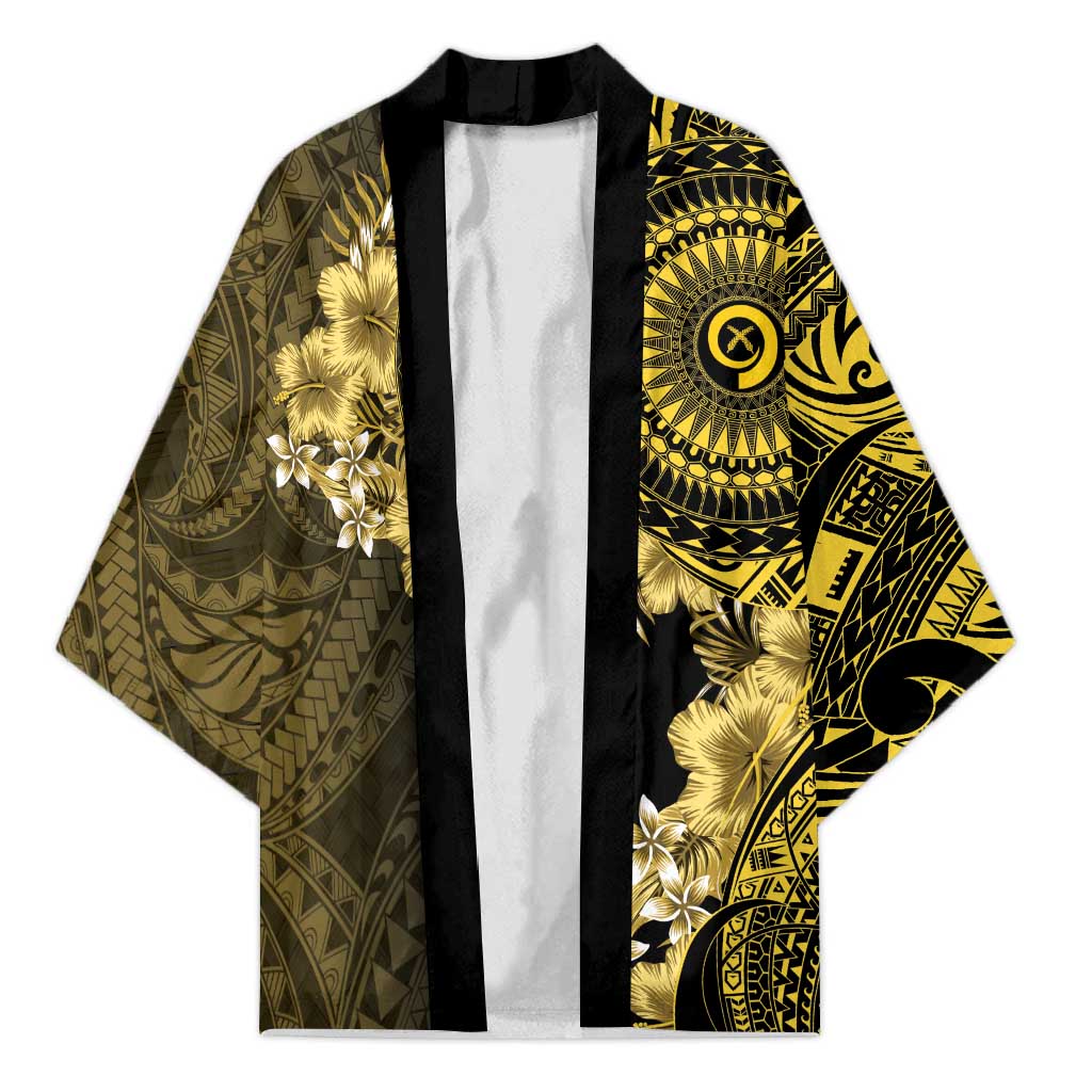 Vanuatu Kimono Hibisus Polynesian Pattern Gold LT14 Unisex Gold - Polynesian Pride