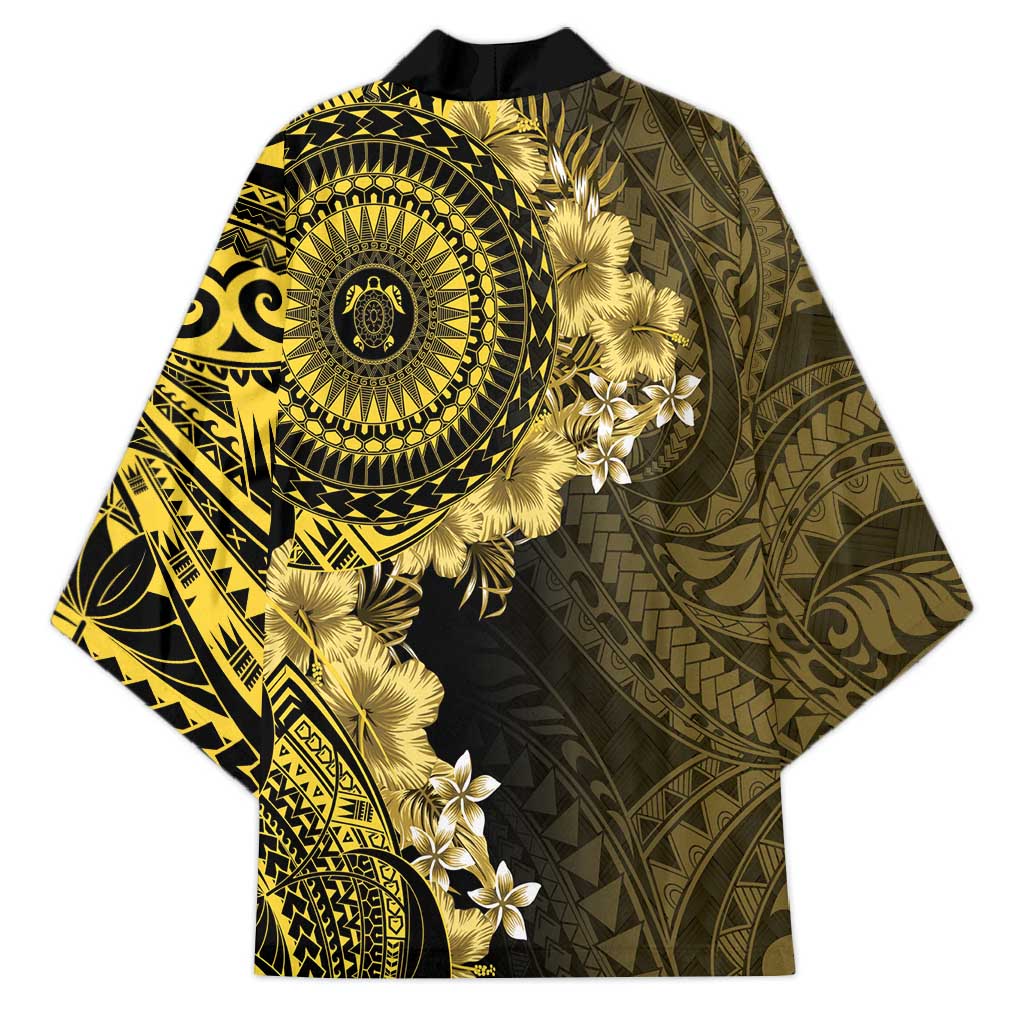 Vanuatu Kimono Hibisus Polynesian Pattern Gold LT14 - Polynesian Pride