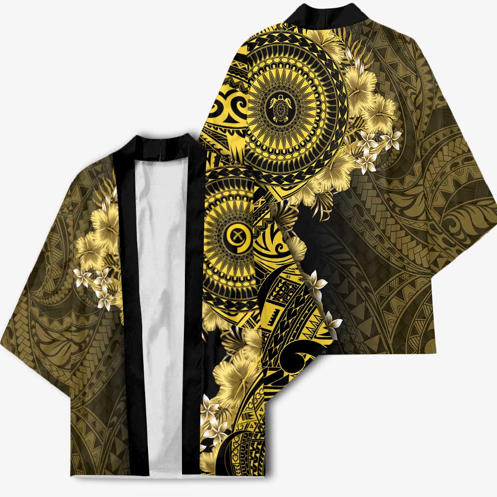 Vanuatu Kimono Hibisus Polynesian Pattern Gold LT14 - Polynesian Pride