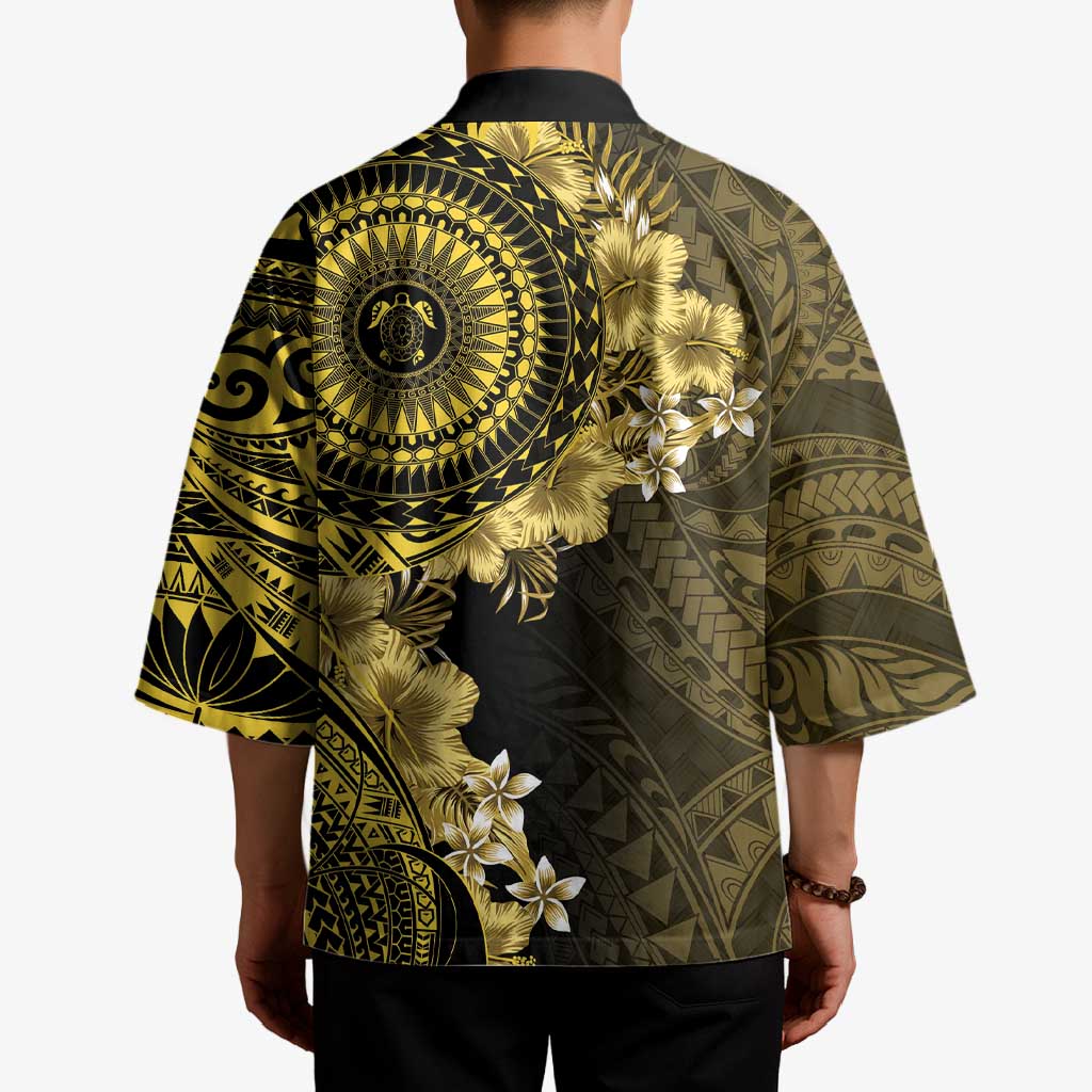Vanuatu Kimono Hibisus Polynesian Pattern Gold LT14 - Polynesian Pride