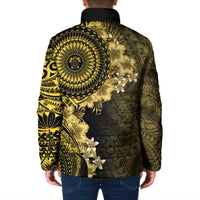 Vanuatu Padded Jacket Hibisus Polynesian Pattern Gold LT14 - Polynesian Pride