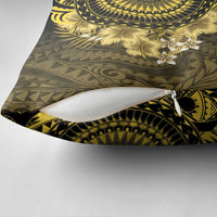 Vanuatu Pillow Cover Hibisus Polynesian Pattern Gold - Polynesian Pride