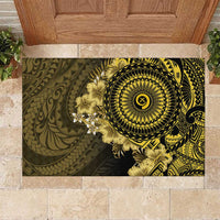 Vanuatu Rubber Doormat Hibisus Polynesian Pattern Gold LT14 Gold - Polynesian Pride