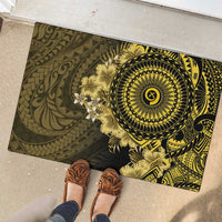 Vanuatu Rubber Doormat Hibisus Polynesian Pattern Gold LT14 - Polynesian Pride