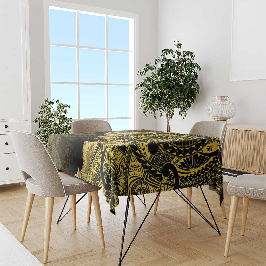 Vanuatu Tablecloth Hibisus Polynesian Pattern Gold LT14 - Polynesian Pride