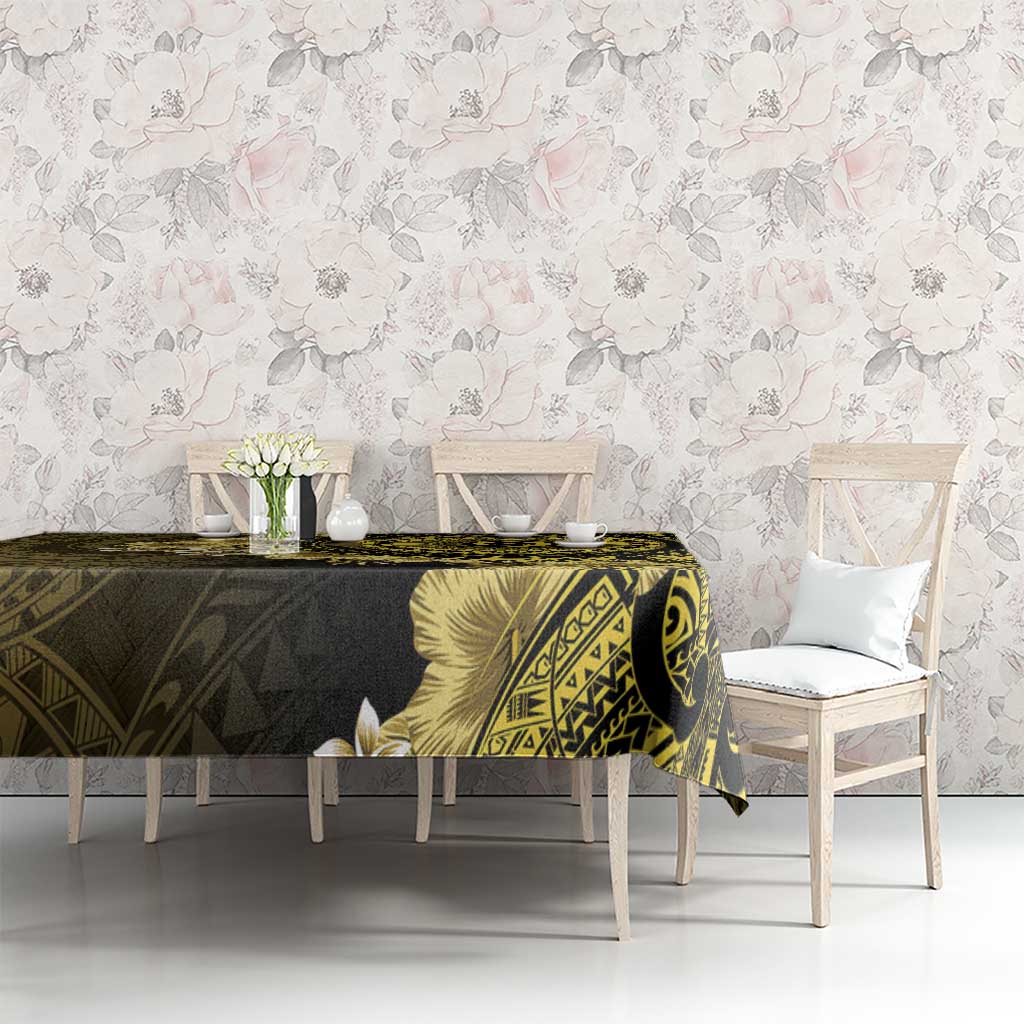 Vanuatu Tablecloth Hibisus Polynesian Pattern Gold LT14 - Polynesian Pride