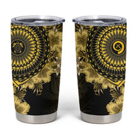 Vanuatu Tumbler Cup Hibisus Polynesian Pattern Gold - Polynesian Pride
