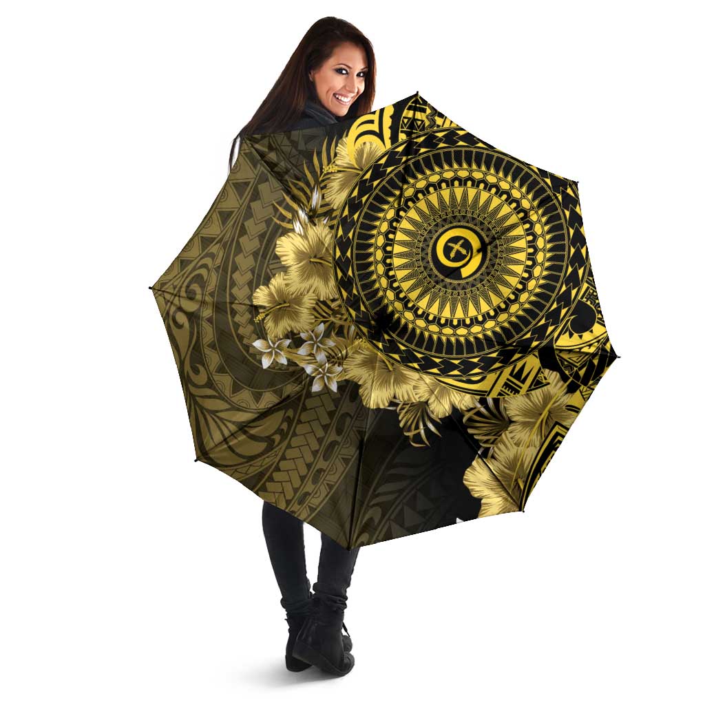 Vanuatu Umbrella Hibisus Polynesian Pattern Gold LT14 - Polynesian Pride