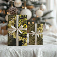 Vanuatu Wrapping Paper Hibisus Polynesian Pattern Gold - Polynesian Pride