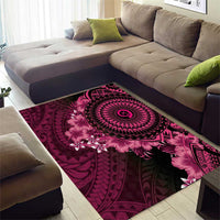 Vanuatu Area Rug Hibisus Polynesian Pattern Pink - Polynesian Pride