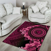 Vanuatu Area Rug Hibisus Polynesian Pattern Pink - Polynesian Pride