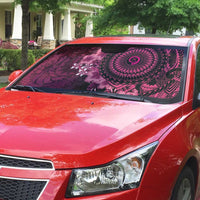 Vanuatu Auto Sun Shade Hibisus Polynesian Pattern Pink - Polynesian Pride