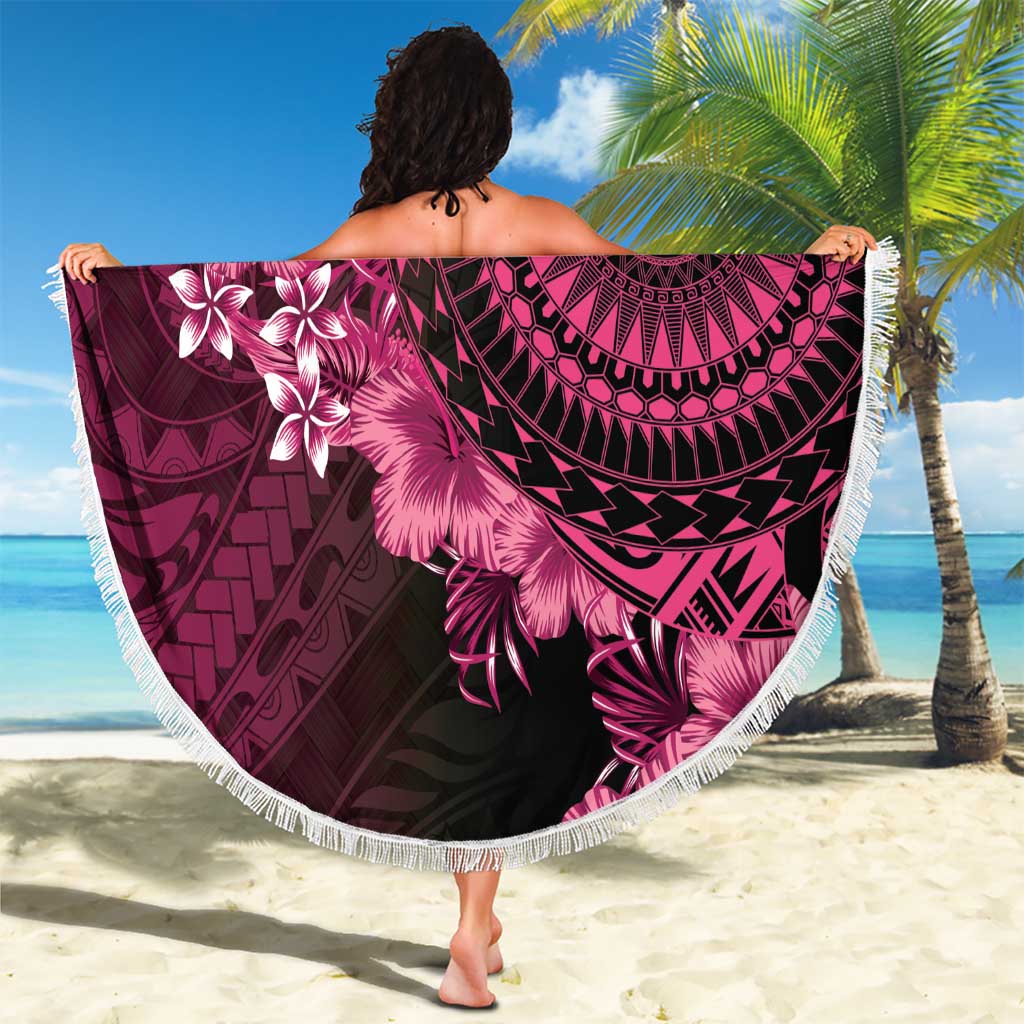 Vanuatu Beach Blanket Hibisus Polynesian Pattern Pink LT14 - Polynesian Pride