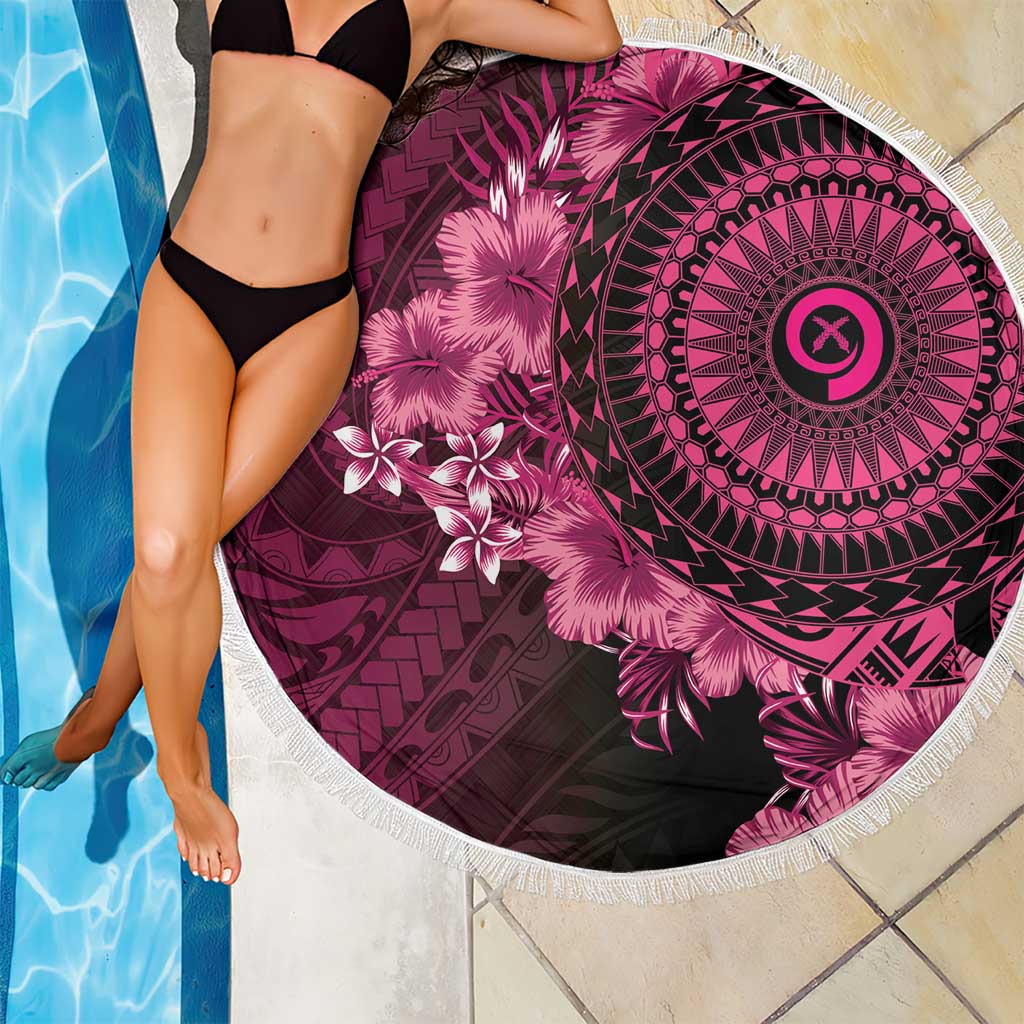 Vanuatu Beach Blanket Hibisus Polynesian Pattern Pink LT14 - Polynesian Pride