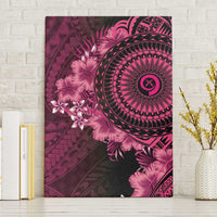 Vanuatu Canvas Wall Art Hibisus Polynesian Pattern Pink LT14 Without Frame Pink - Polynesian Pride