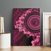 Vanuatu Canvas Wall Art Hibisus Polynesian Pattern Pink LT14 - Polynesian Pride