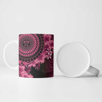 Vanuatu Ceramic Mug Hibisus Polynesian Pattern Pink LT14 - Polynesian Pride