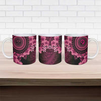 Vanuatu Ceramic Mug Hibisus Polynesian Pattern Pink LT14 - Polynesian Pride