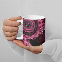 Vanuatu Ceramic Mug Hibisus Polynesian Pattern Pink LT14 - Polynesian Pride