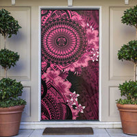Vanuatu Door Cover Hibisus Polynesian Pattern Pink LT14 Pink - Polynesian Pride
