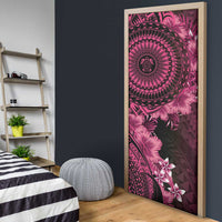 Vanuatu Door Cover Hibisus Polynesian Pattern Pink LT14 - Polynesian Pride