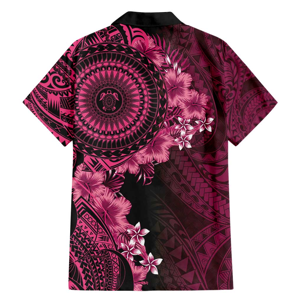 Vanuatu Family Matching Tank Maxi Dress and Hawaiian Shirt Hibisus Polynesian Pattern Pink LT14 - Polynesian Pride