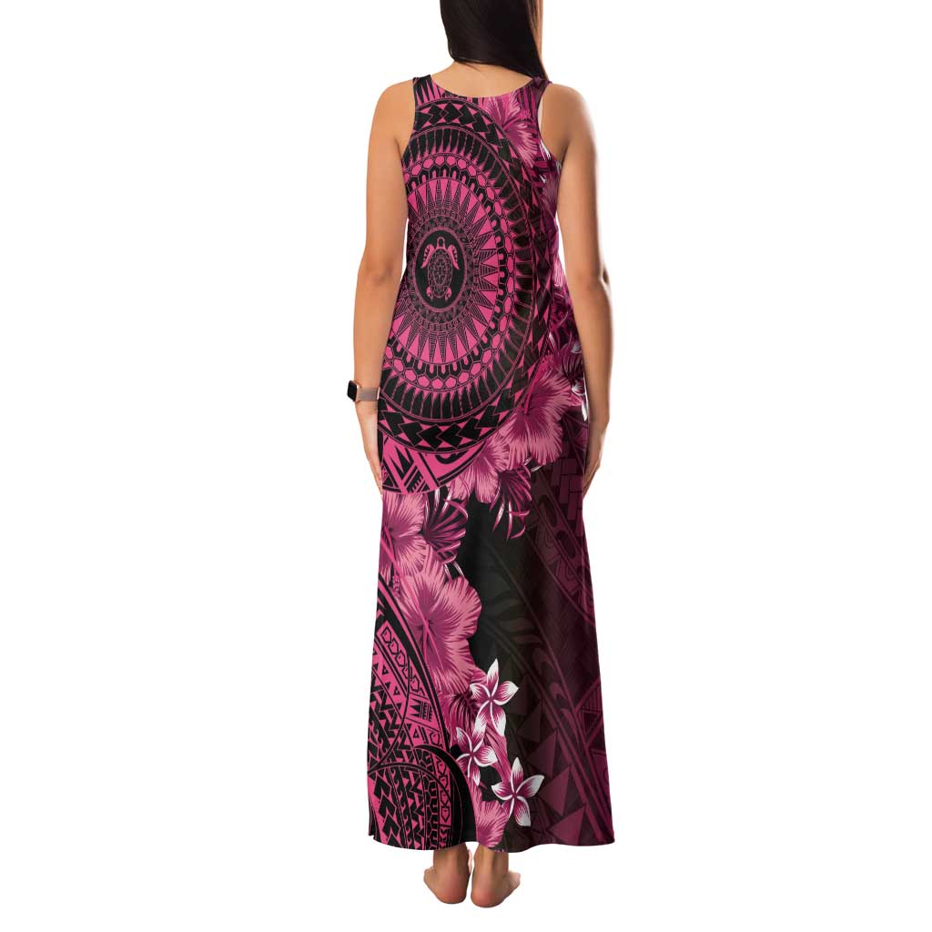 Vanuatu Family Matching Tank Maxi Dress and Hawaiian Shirt Hibisus Polynesian Pattern Pink LT14 - Polynesian Pride