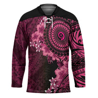 Vanuatu Hockey Jersey Hibisus Polynesian Pattern Pink - Polynesian Pride
