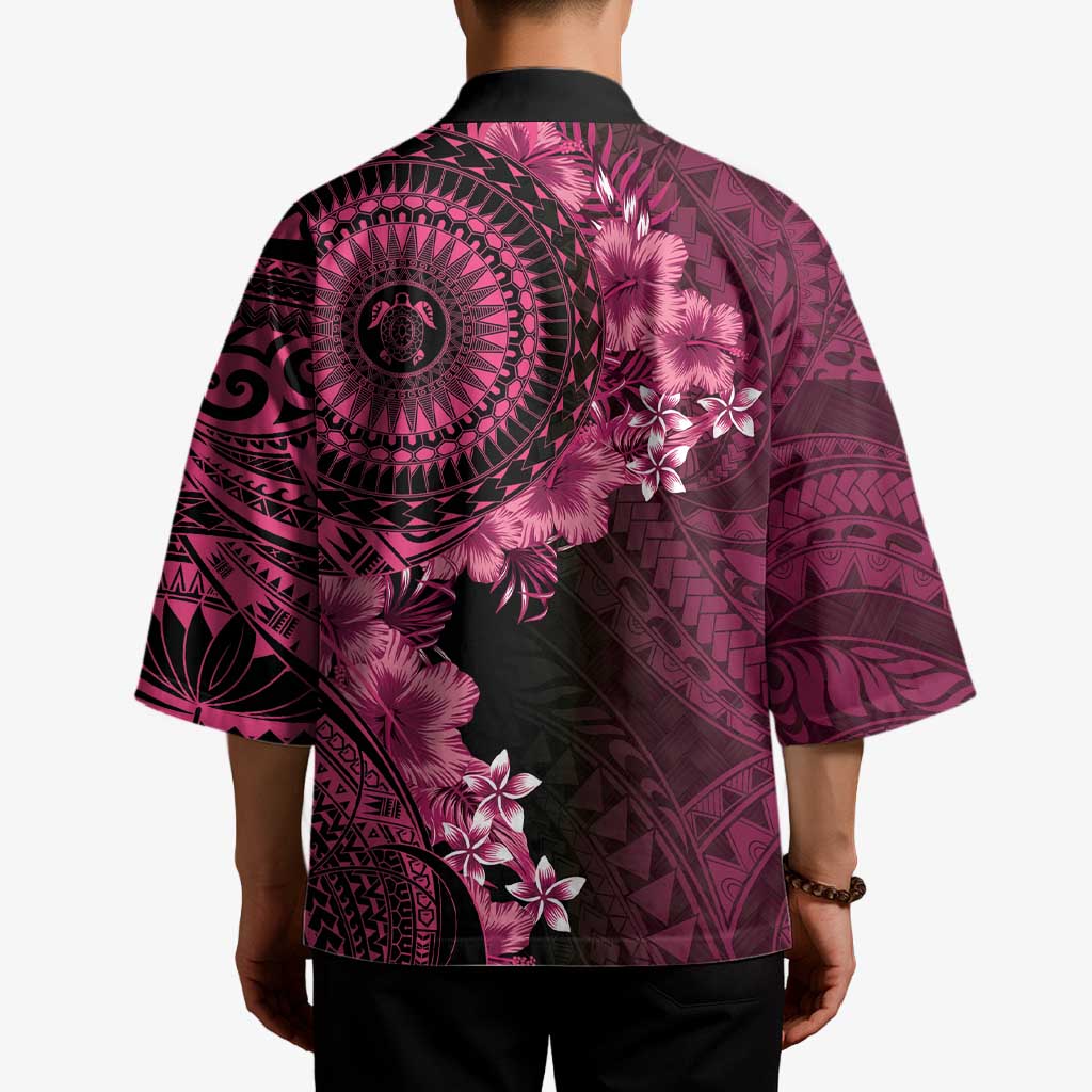 Vanuatu Kimono Hibisus Polynesian Pattern Pink LT14 - Polynesian Pride