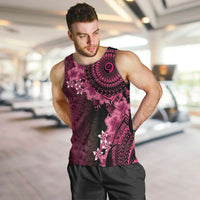 Vanuatu Men Tank Top Hibisus Polynesian Pattern Pink LT14 Pink - Polynesian Pride