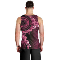 Vanuatu Men Tank Top Hibisus Polynesian Pattern Pink LT14 - Polynesian Pride