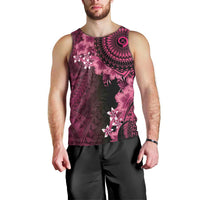 Vanuatu Men Tank Top Hibisus Polynesian Pattern Pink LT14 - Polynesian Pride