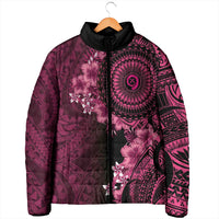 Vanuatu Padded Jacket Hibisus Polynesian Pattern Pink LT14 - Polynesian Pride