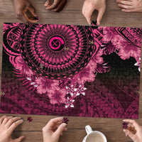 Vanuatu Puzzle Hibisus Polynesian Pattern Pink LT14 - Polynesian Pride